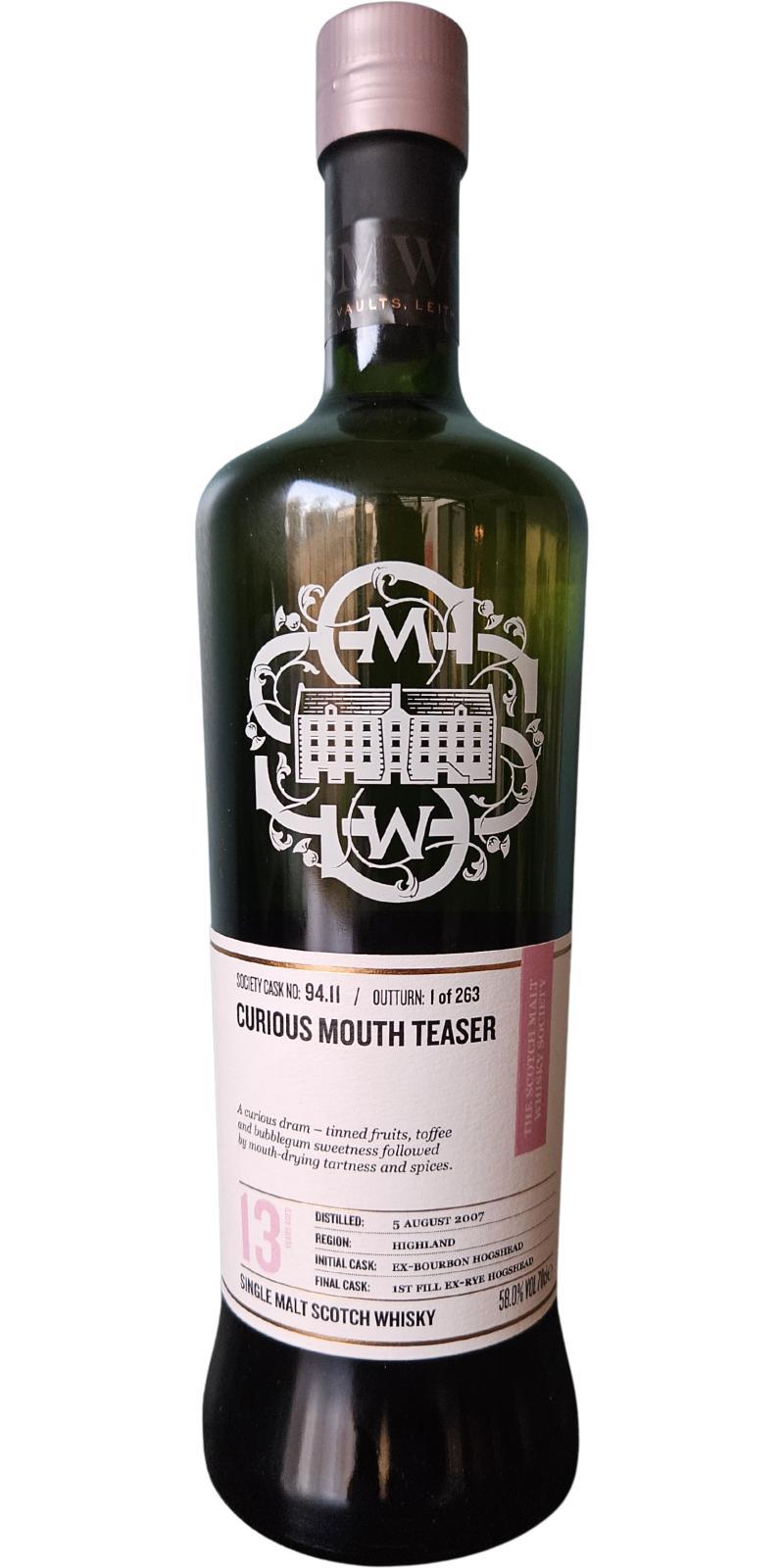 Fettercairn 2007 SMWS 94.11  Curious mouth teaser