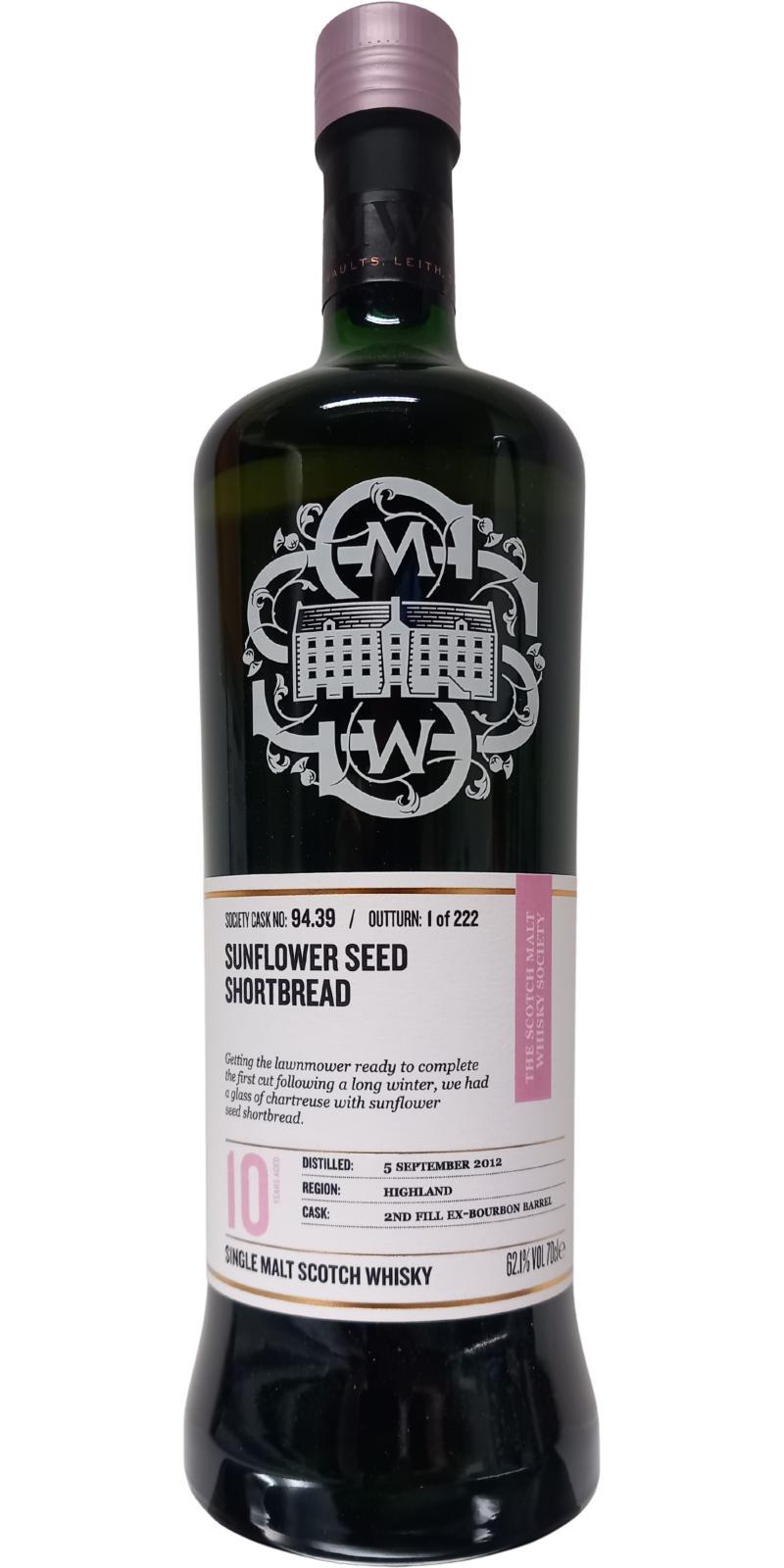 Fettercairn 2012 SMWS 94.39  Contemplating gardening /  Sunflower seed shortbread