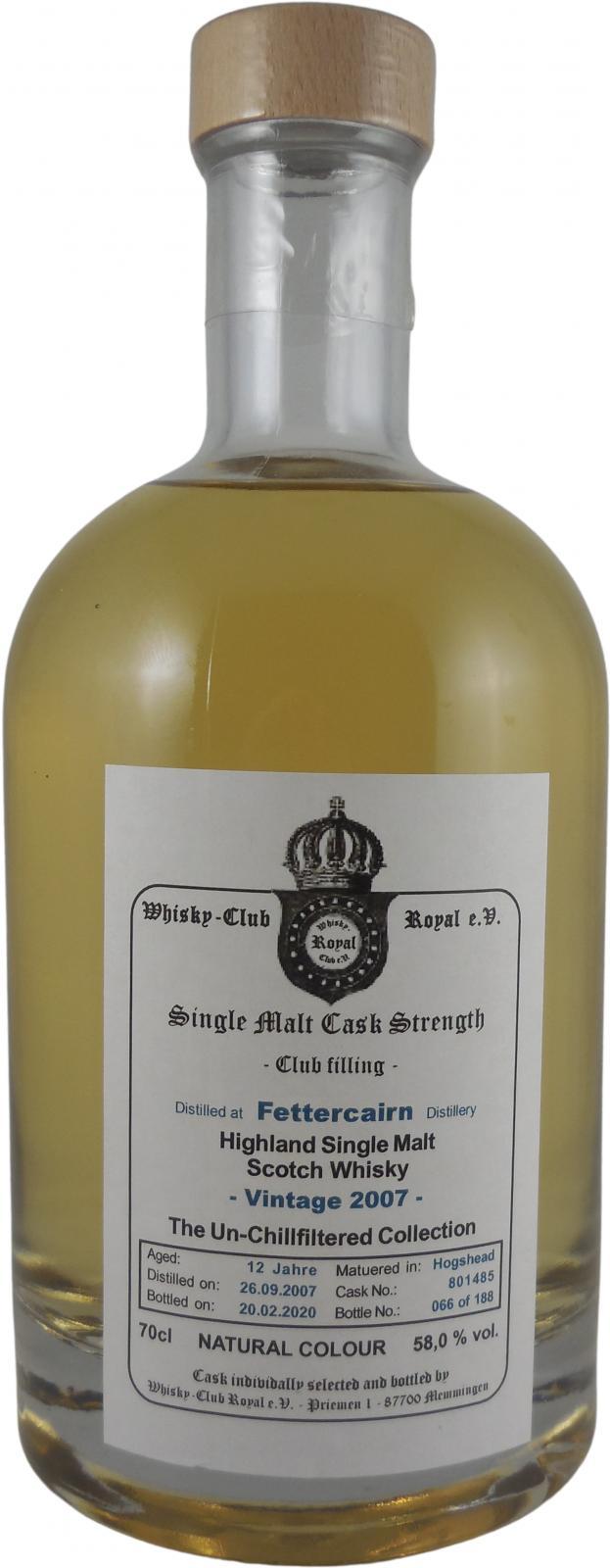 Fettercairn 2007 WCR  Club filling