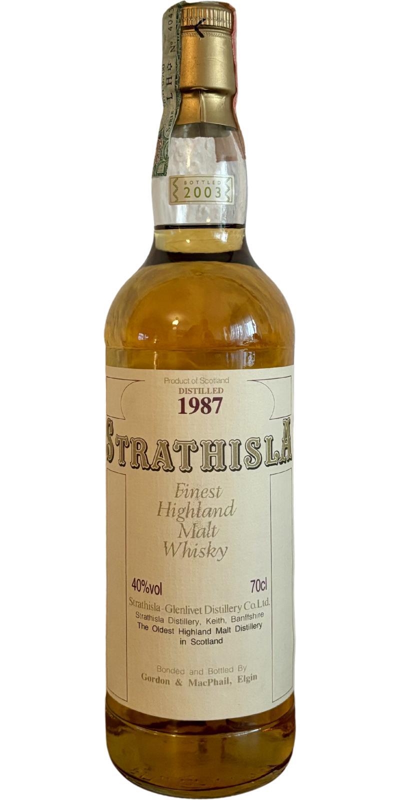 Strathisla 1987 GM  Licensed Bottling