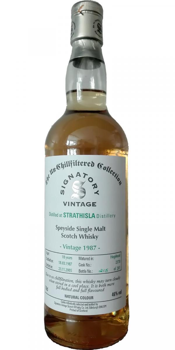 Strathisla 1987 SV  The Un-Chillfiltered Collection