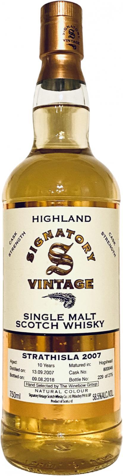 Strathisla 2007 SV  Vintage Collection - Cask Strength