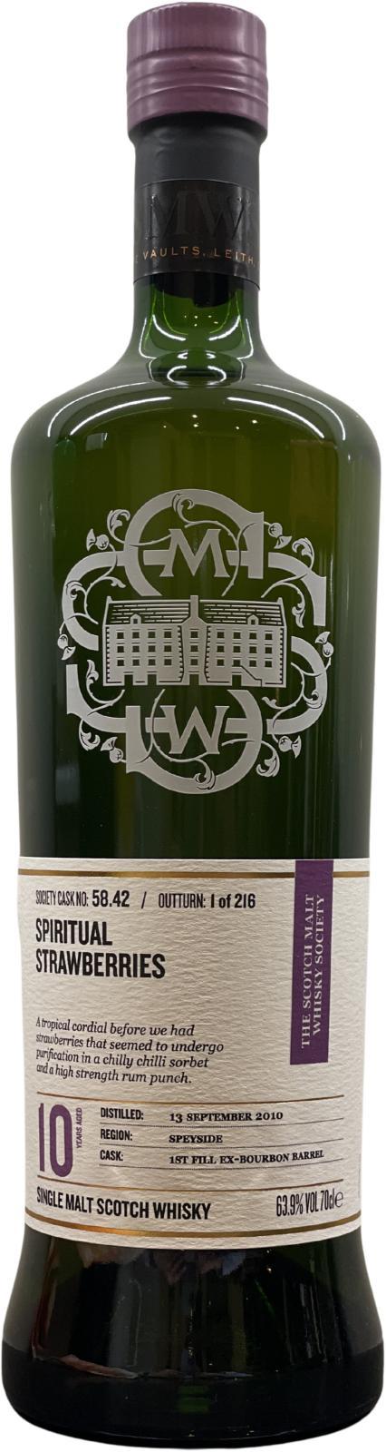 Strathisla 2010 SMWS 58.42  Spiritual strawberries