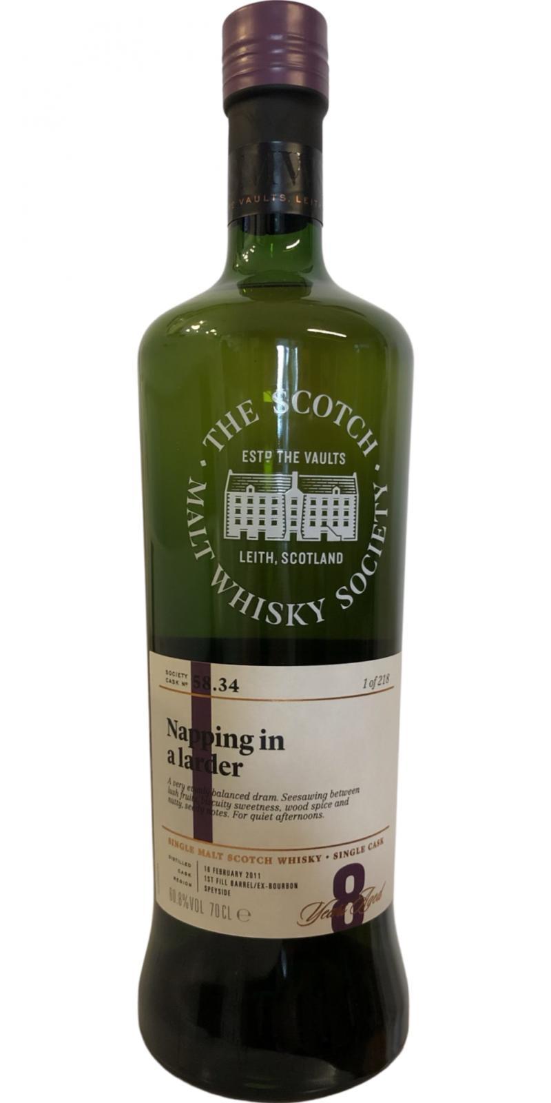 Strathisla 2011 SMWS 58.34  Napping in a larder