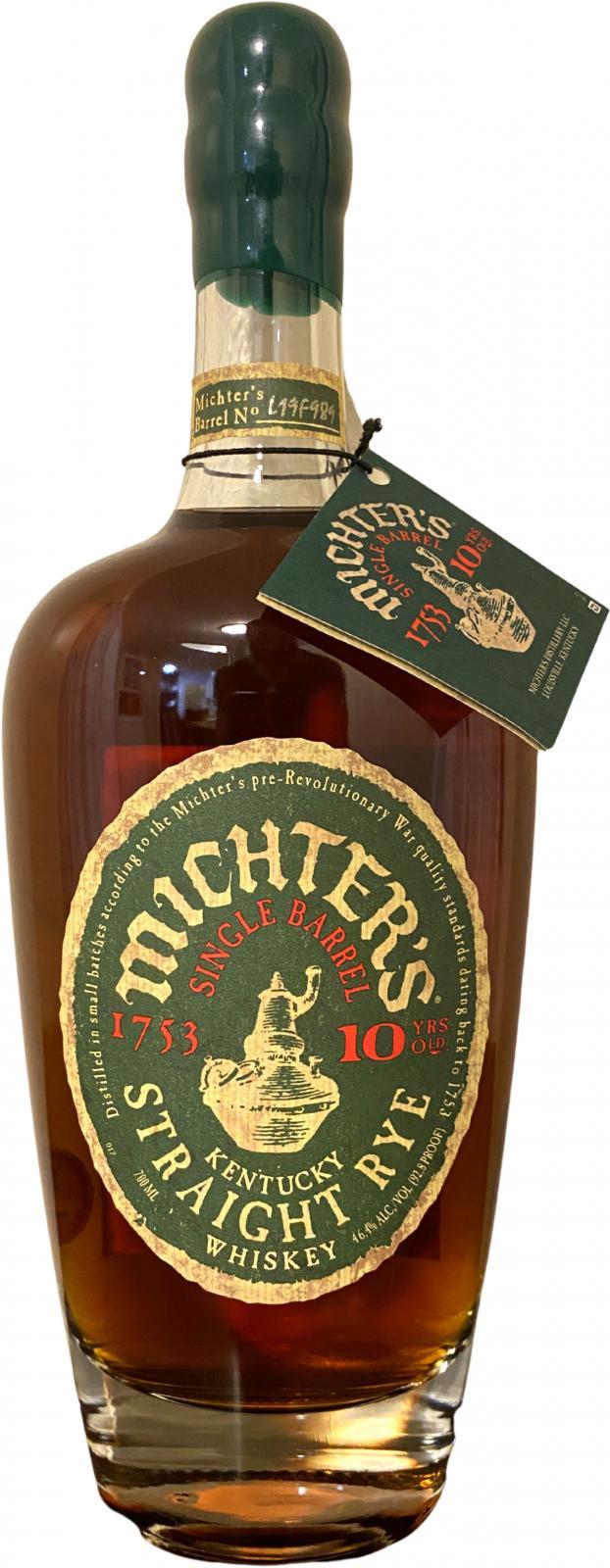 Michter's 10-year-old Single Barrel Rye