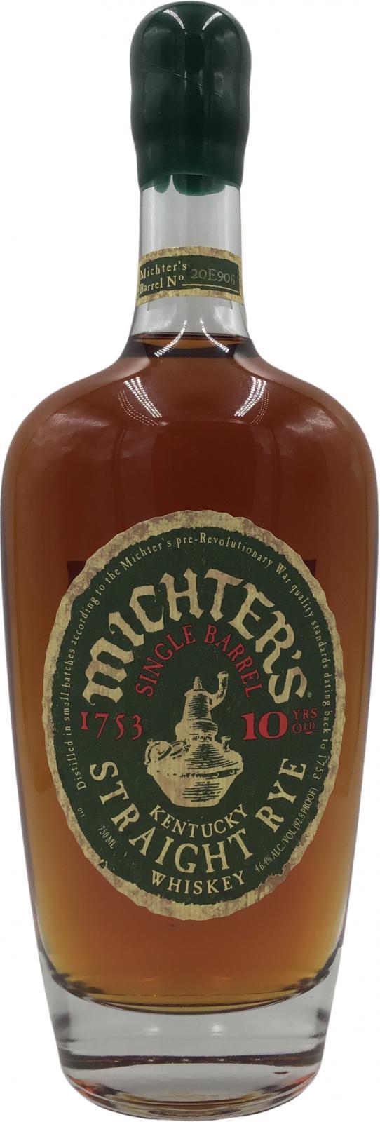 Michter's 10-year-old Single Barrel Rye