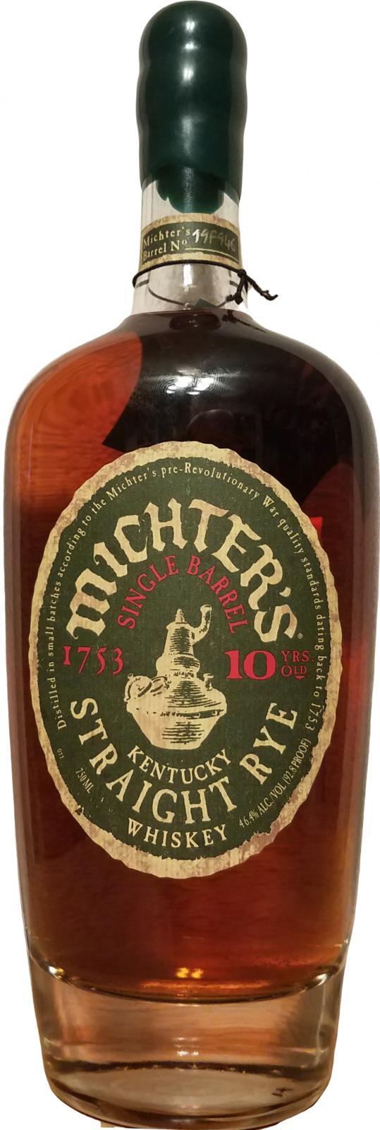 Michter's 10-year-old Single Barrel Rye