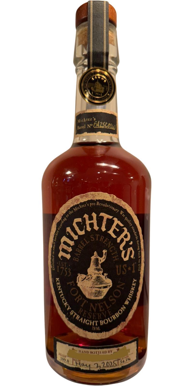 Michter's US*1 Barrel Strength Bourbon Hand Bottled - Fort Nelson Reserve