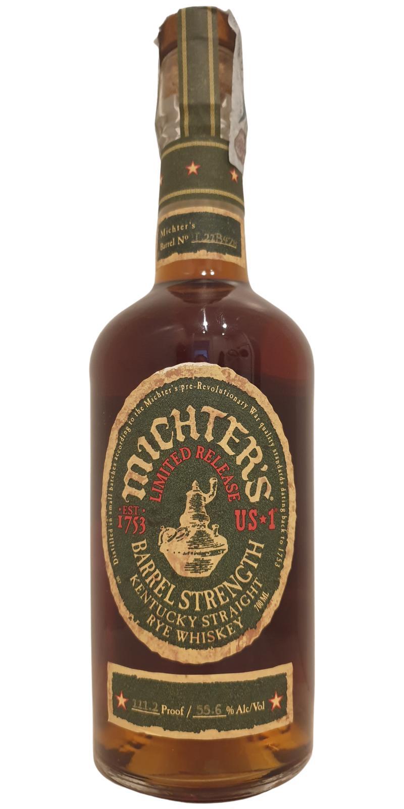 Michter's US*1 Barrel Strength Rye Limited Release