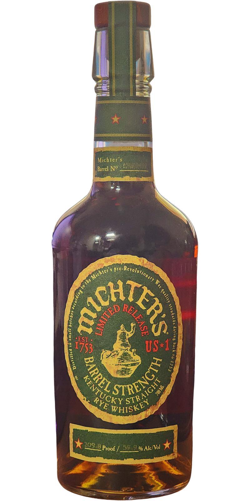 Michter's US*1 Barrel Strength Rye Limited Release