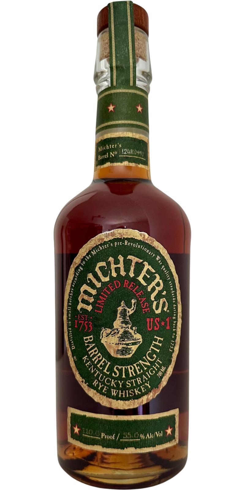 Michter's US*1 Barrel Strength Rye Limited Release