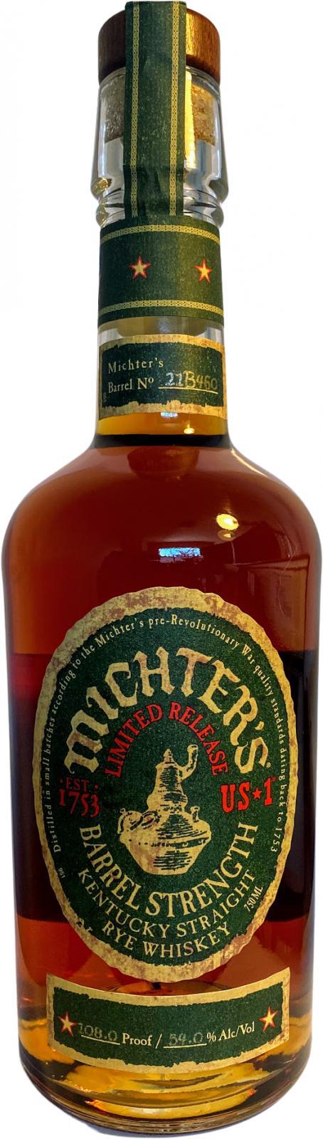 Michter's US*1 Barrel Strength Rye Limited Release