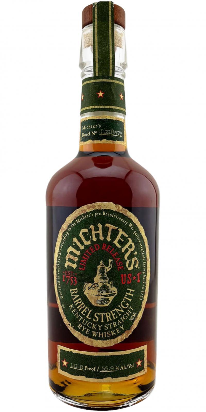 Michter's US*1 Barrel Strength Rye Limited Release