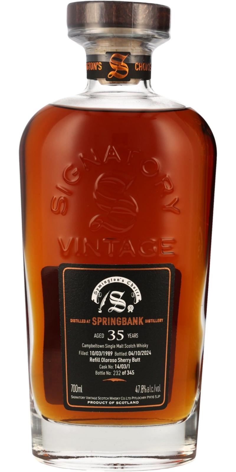 Springbank 1989 SV Cask Strength Collection - Symington’s Choice