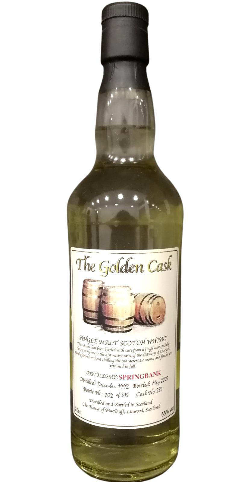 Springbank 1992 HMcD The Golden Cask
