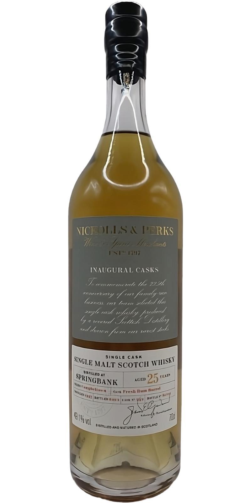 Springbank 1997 UD Nickolls & Perks Inaugural Casks