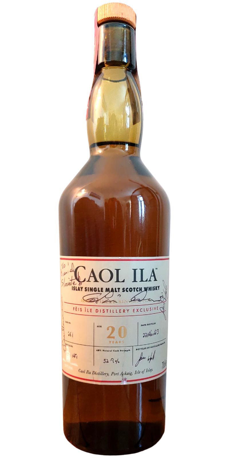 Caol Ila 20-year-old Distillery Exclusive Handfilled Single Cask