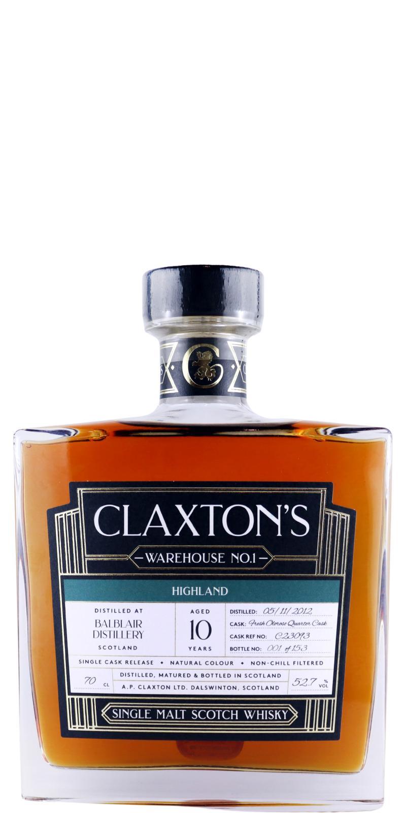 Balblair 2012 Cl Warehouse No. 1