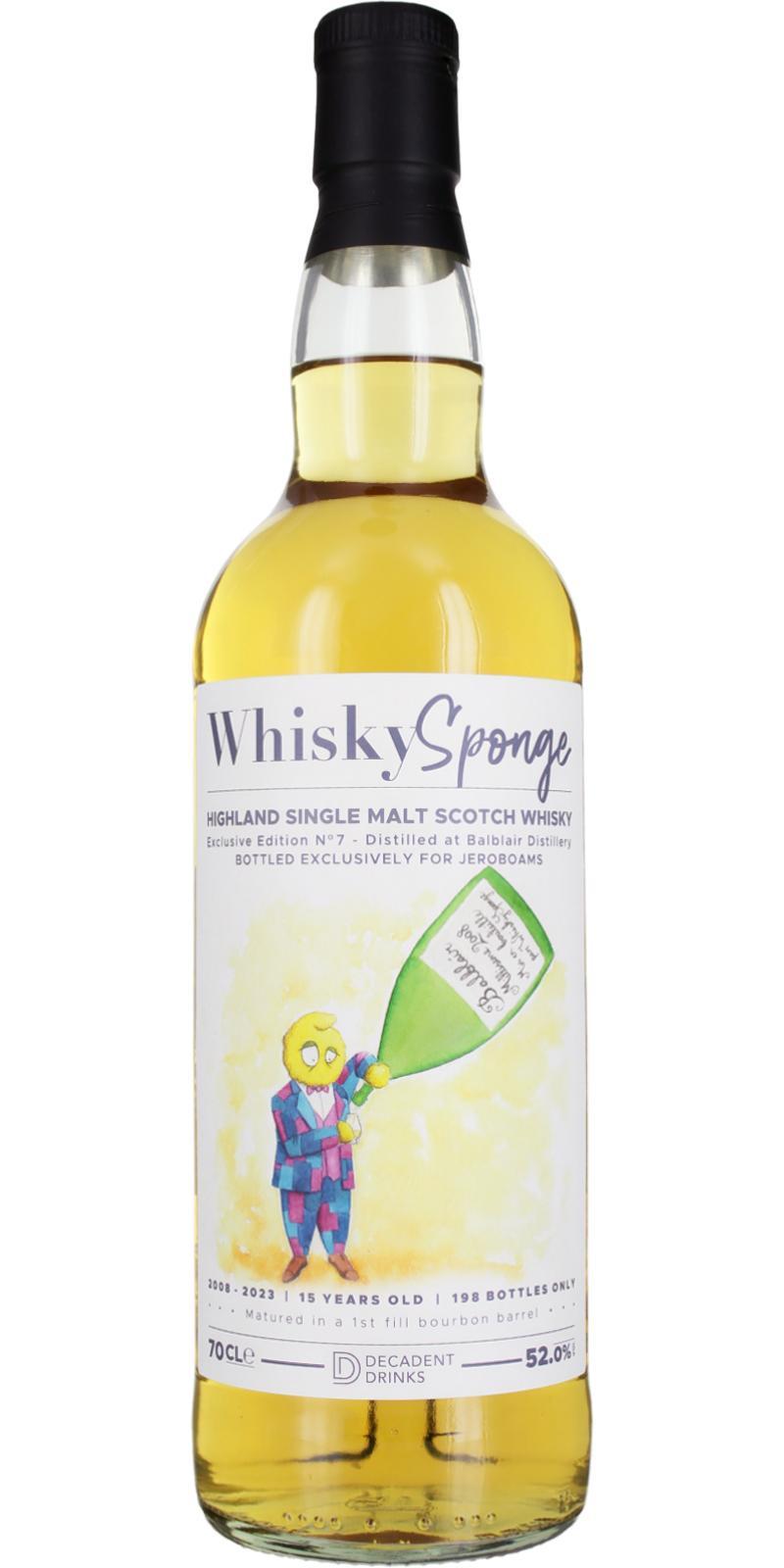 Balblair 2008 DeDr Whisky Sponge