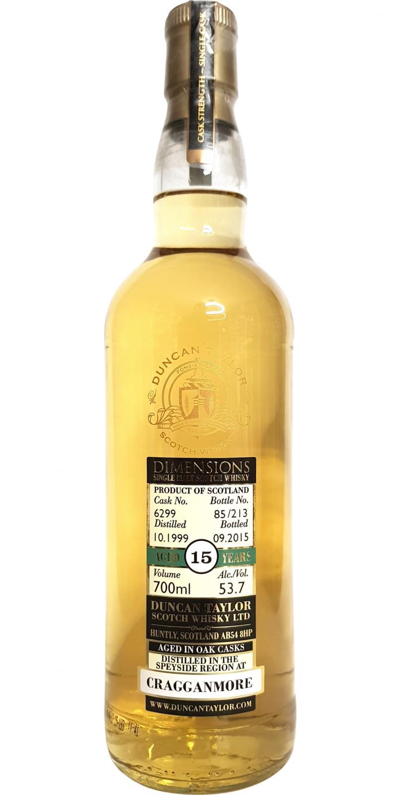 Cragganmore 1999 DT  Dimensions