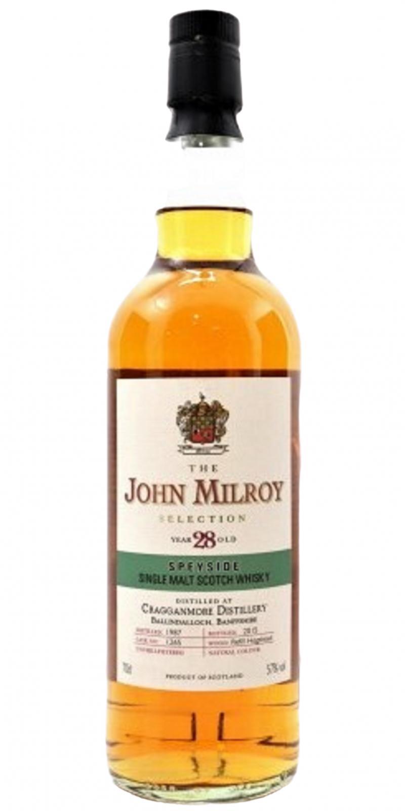 Cragganmore 1987 JY  The John Milroy Selection