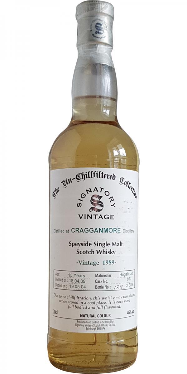 Cragganmore 1989 SV  The Un-Chillfiltered Collection