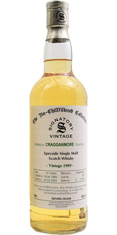 Cragganmore 1989 SV  The Un-Chillfiltered Collection