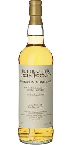 Cragganmore 1992 SV  Bottled for Manufactum