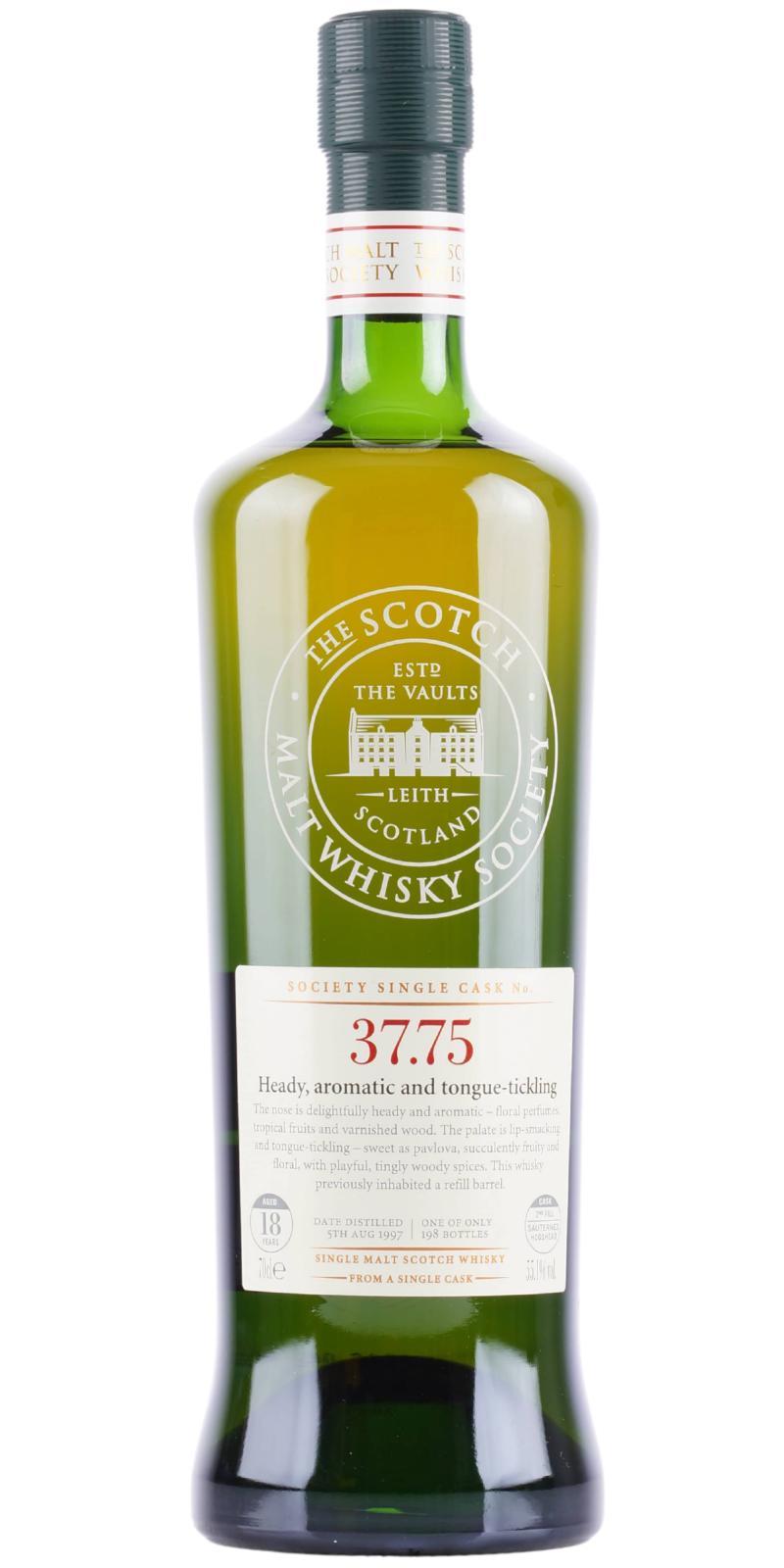 Cragganmore 1997 SMWS 37.75  Heady, aromatic and tongue-tickling
