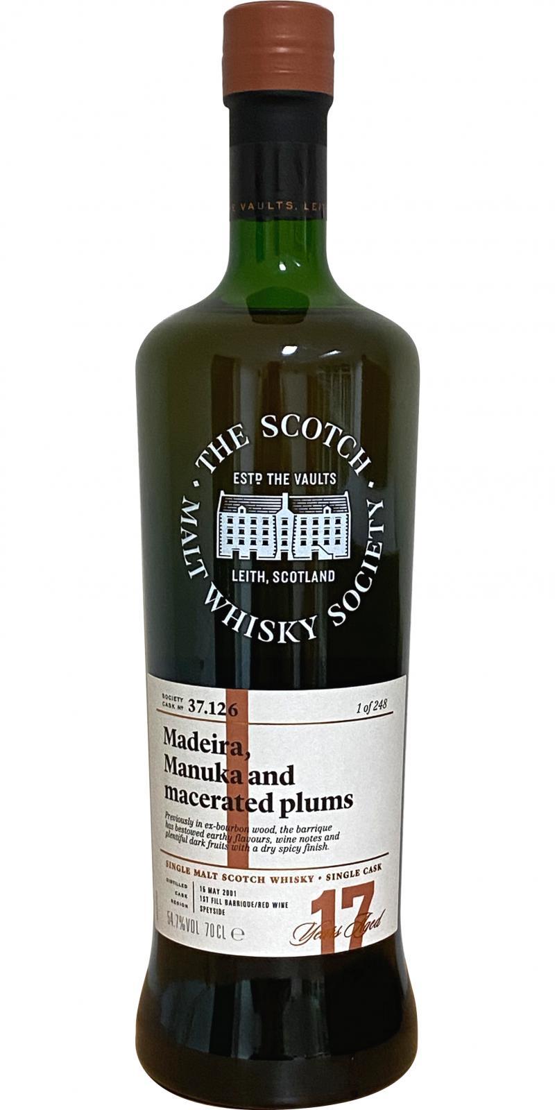 Cragganmore 2001 SMWS 37.126  Madeira, Manuka and macerated plums