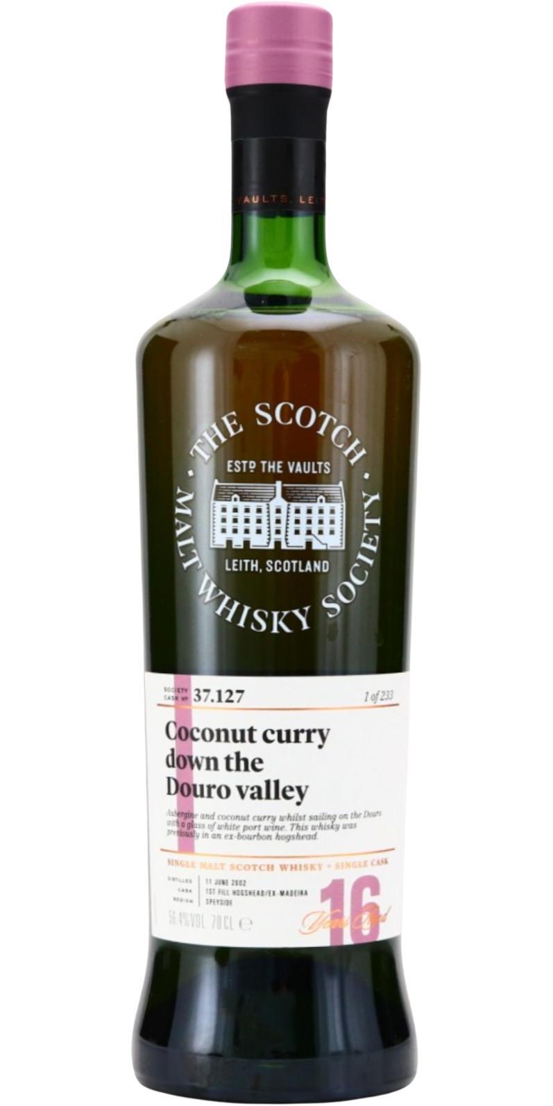 Cragganmore 2001 SMWS 37.127  Coconut curry down the Douro valley