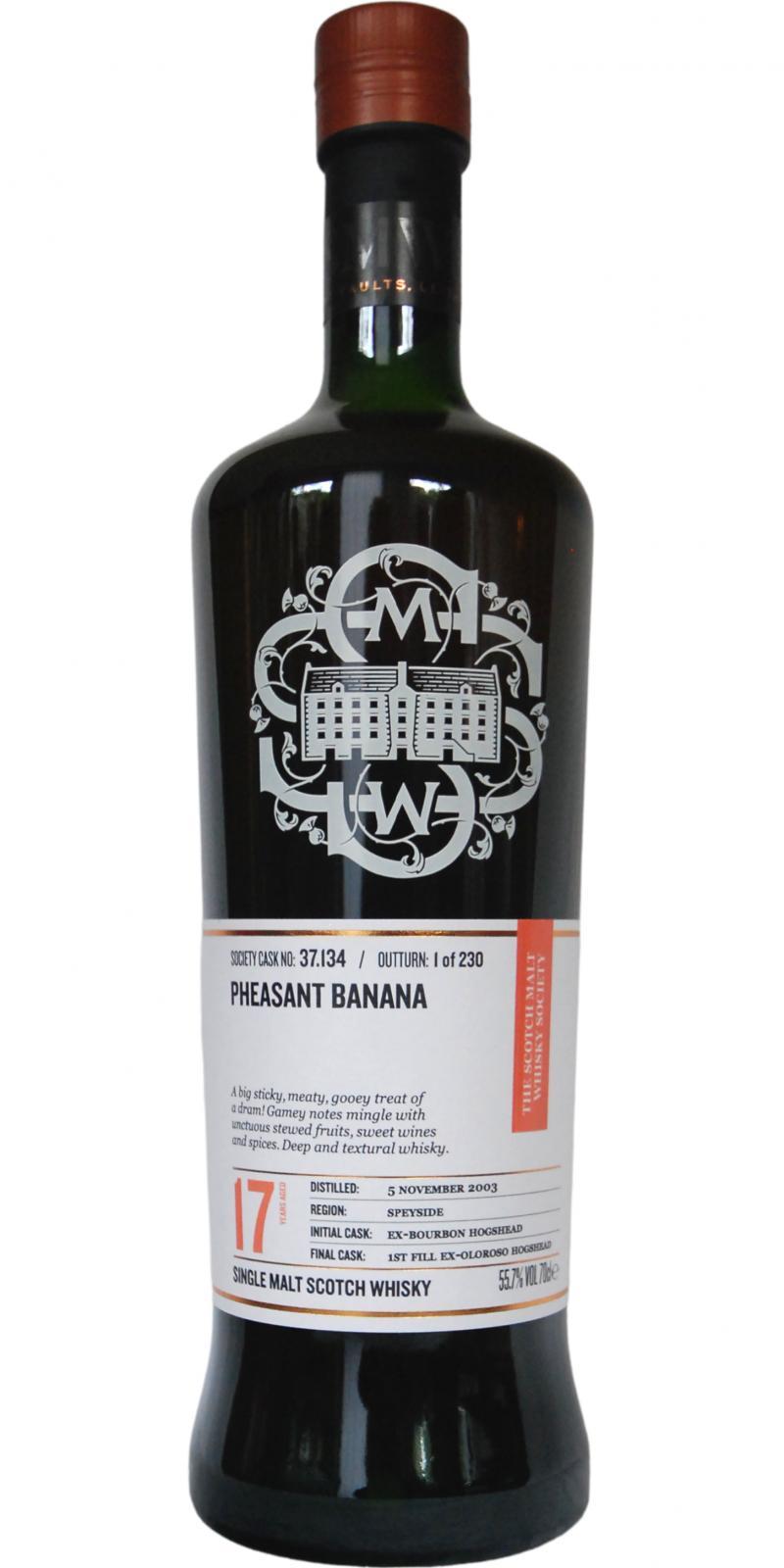 Cragganmore 2003 SMWS 37.134  Pheasant Banana
