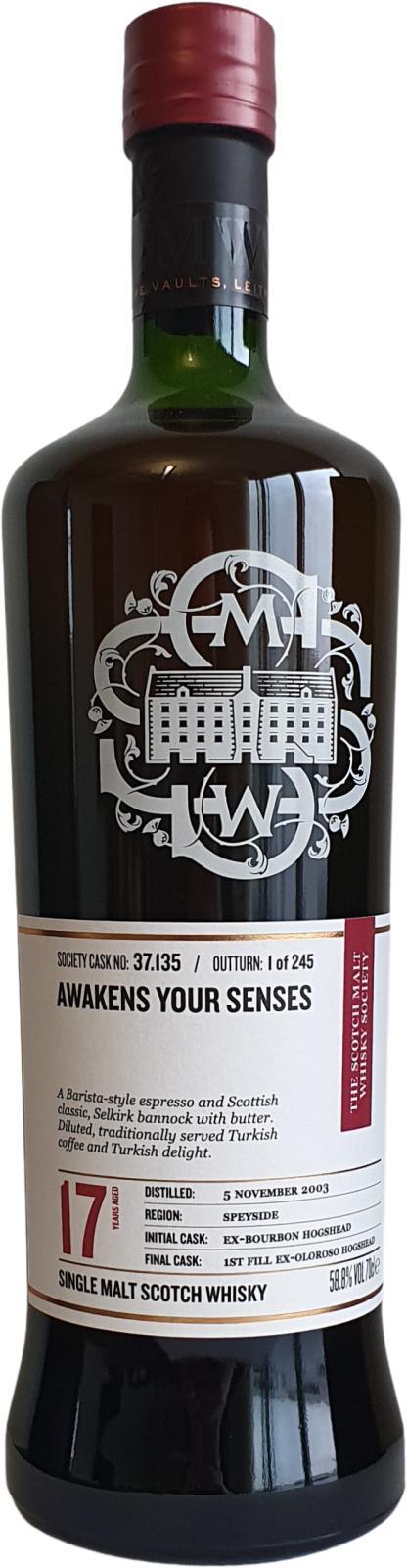 Cragganmore 2003 SMWS 37.135  Awakens your senses