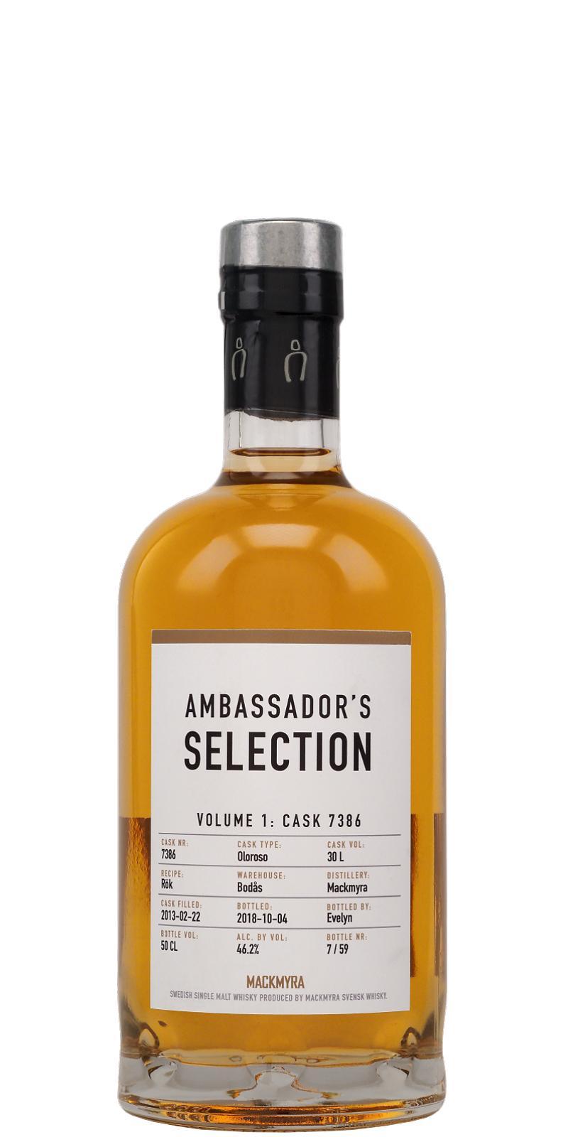 Mackmyra 2013  Ambassador's Selection cask 7386