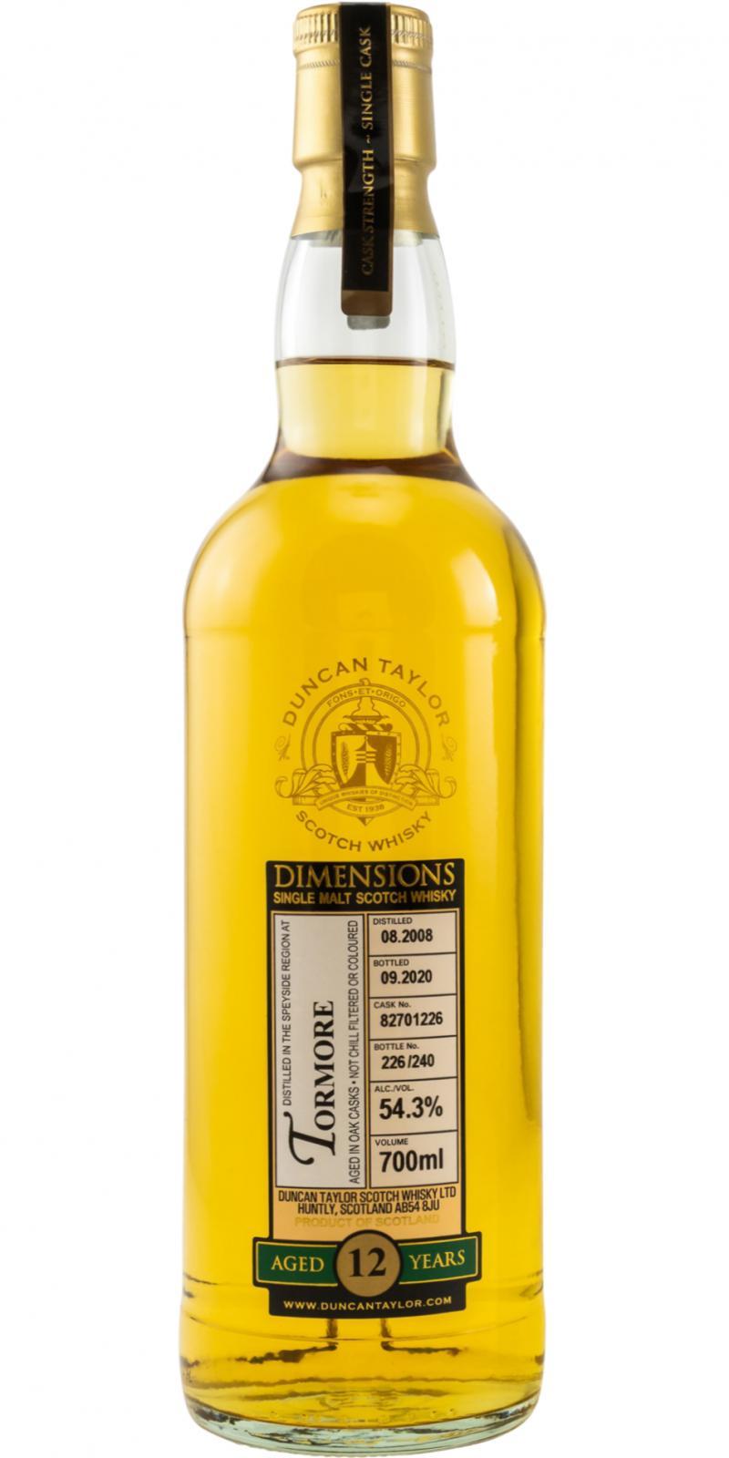 Tormore 2008 DT  Dimensions