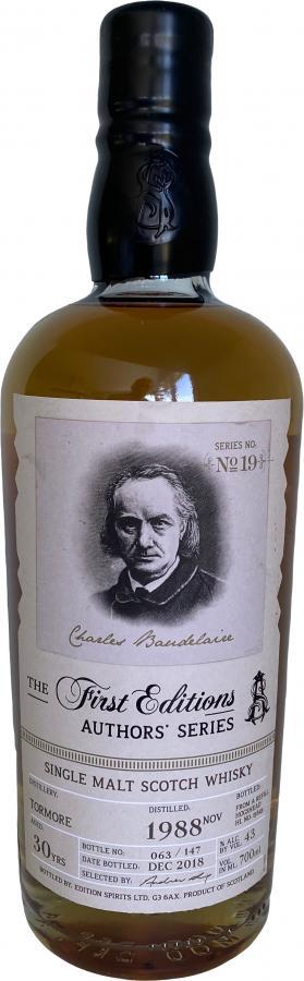 Tormore 1988 ED  The First Editions - Authors' Series