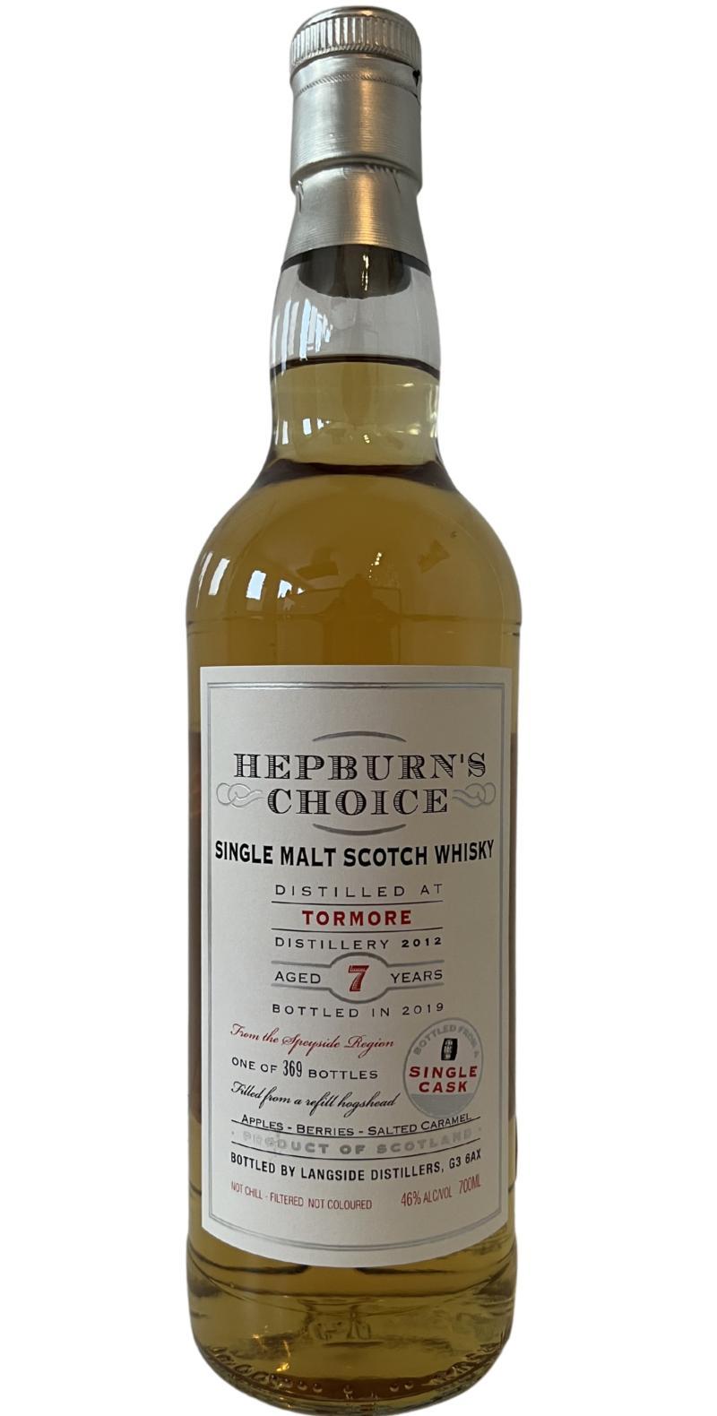 Tormore 2012 LsD  Hepburn's Choice