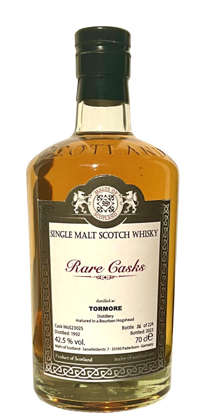 Tormore 1992 MoS  Rare Casks