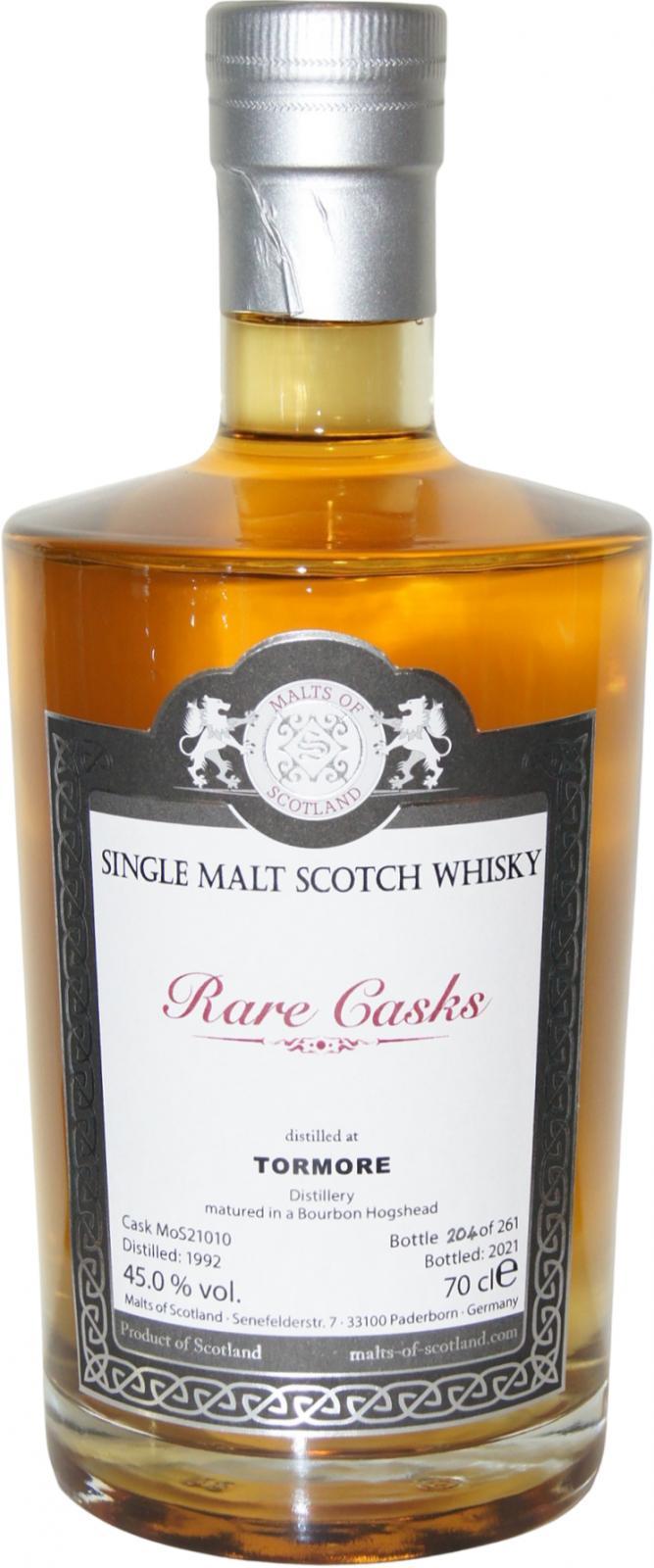 Tormore 1992 MoS  Rare Casks Range