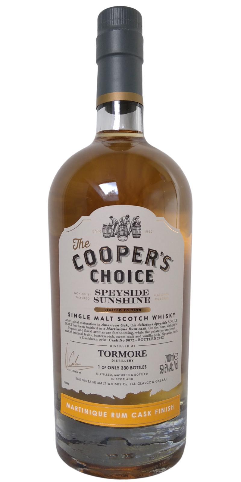 Tormore Speyside Sunshine VM  The Cooper's Choice