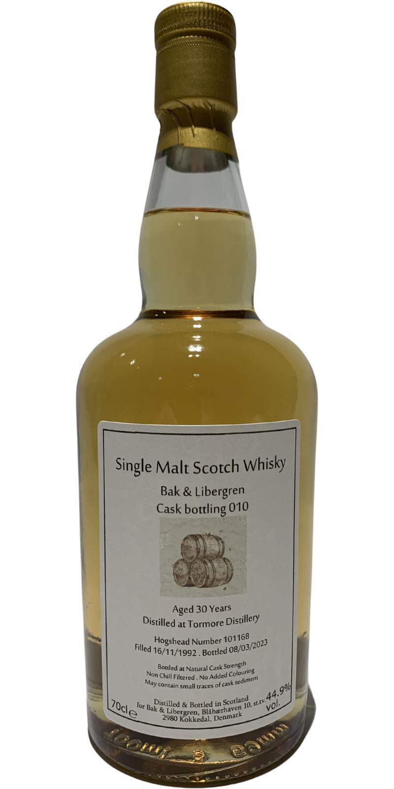 Tormore 1992 WhBl  Bak & Libergren Cask Bottling 010