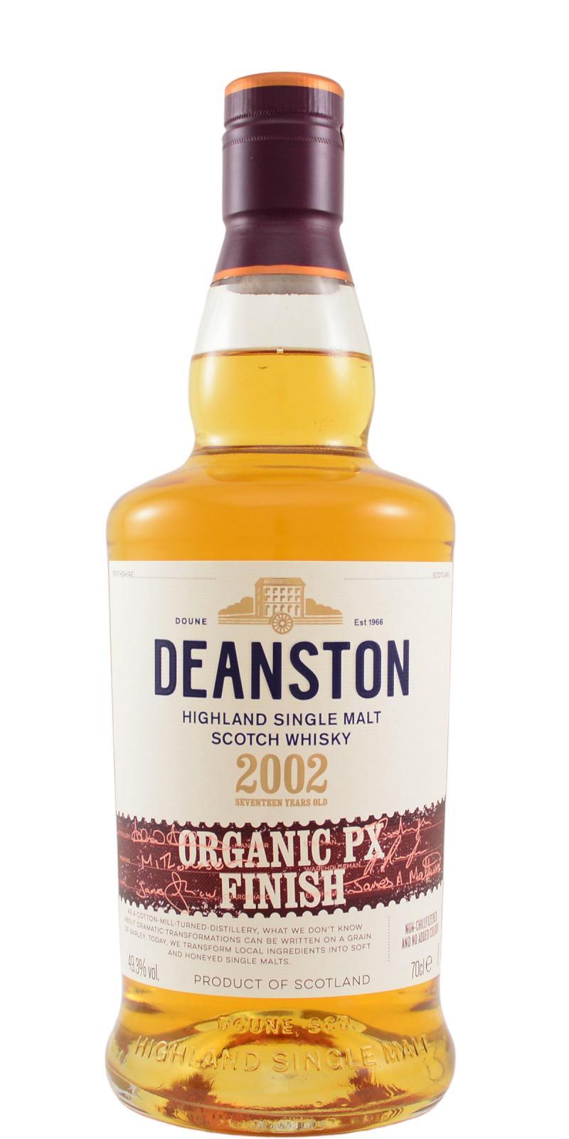 Deanston 2002 Organic PX Finish