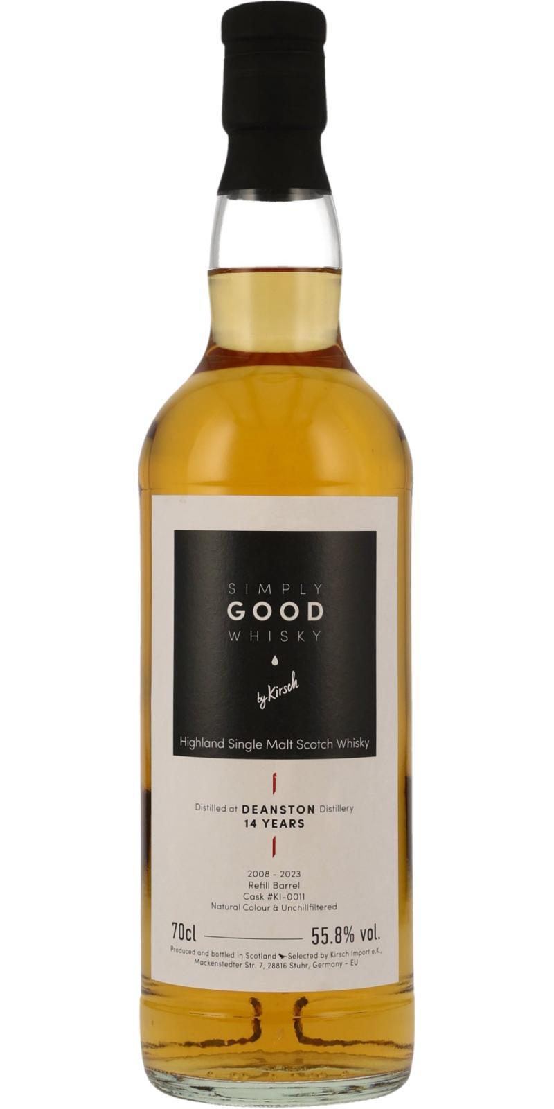 Deanston 2008 KI Simply Good Whisky