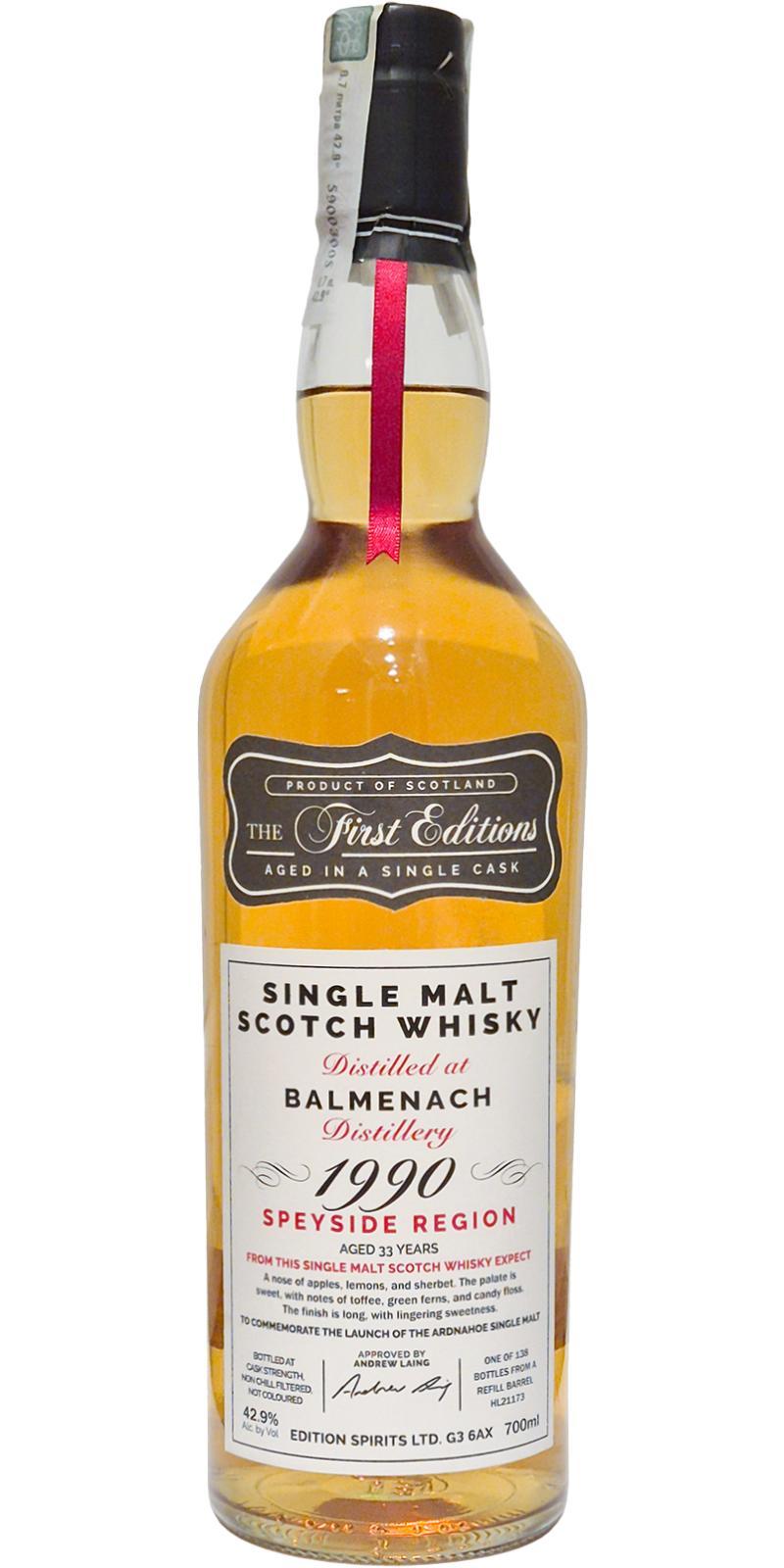 Balmenach 1990 ED The First Editions