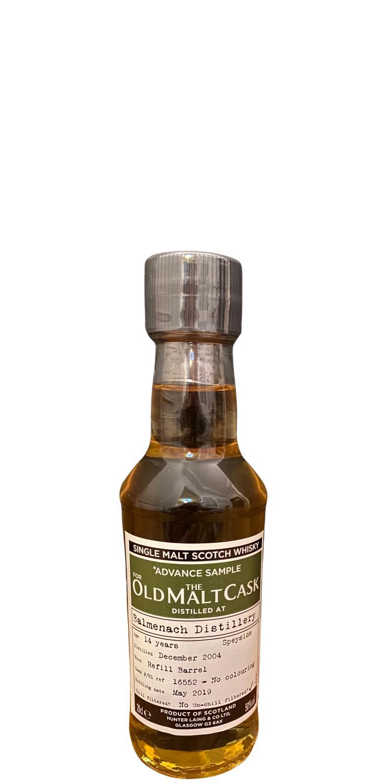 Balmenach 2004 HL Advance Sample for the Old Malt Cask