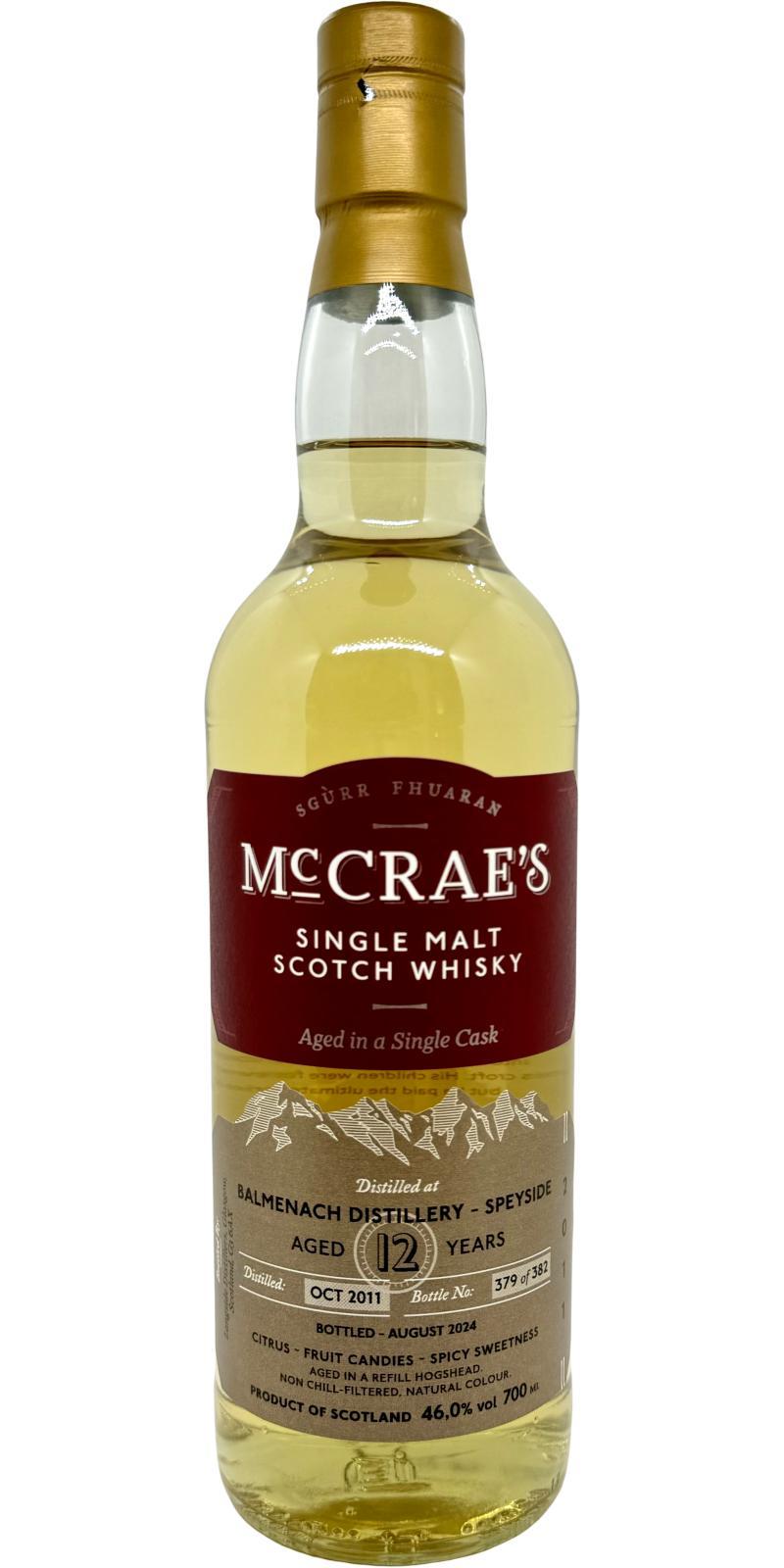 Balmenach 2011 LsD McCrae's