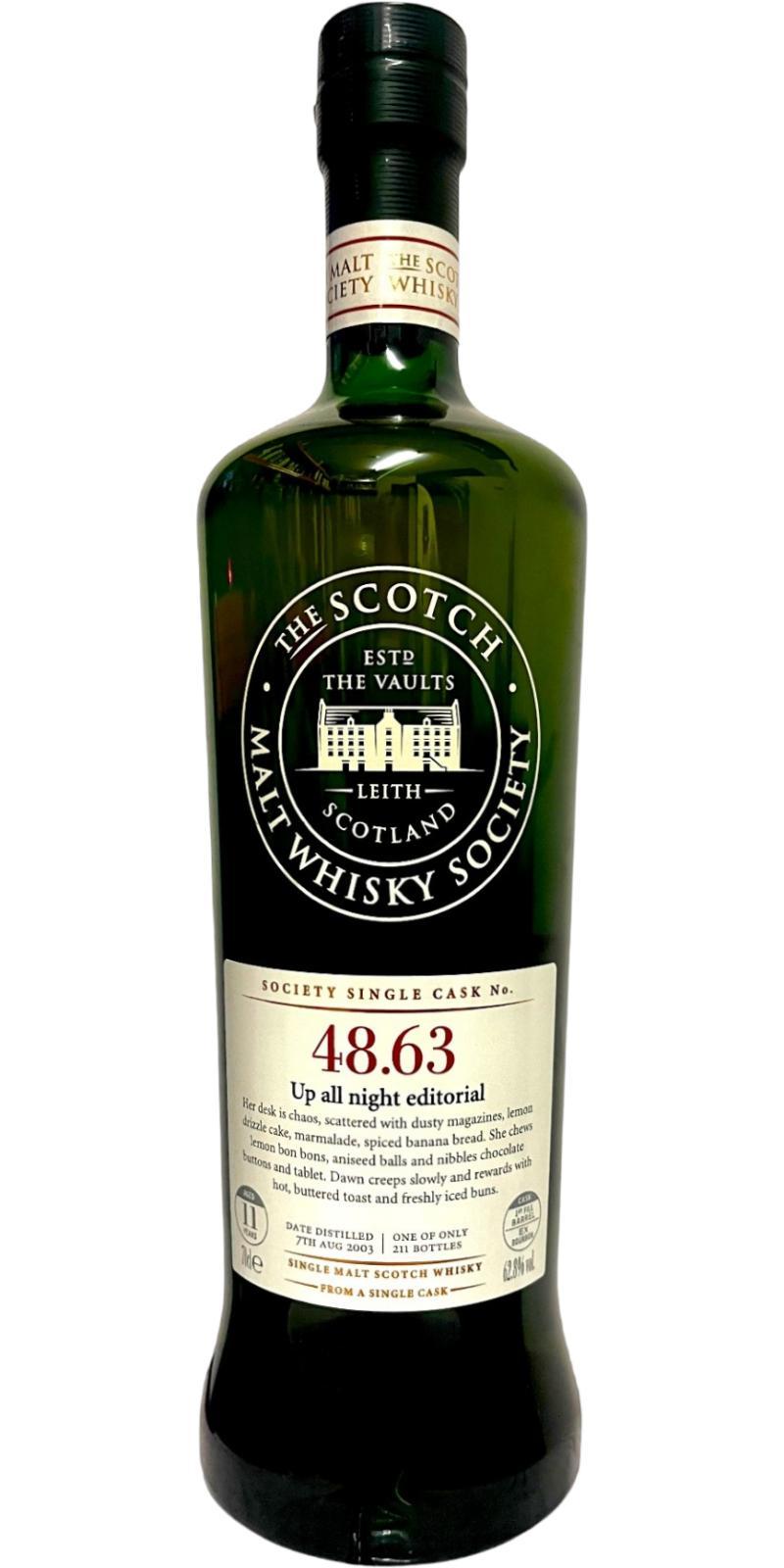 Balmenach 2003 SMWS 48.63 Up all night editorial