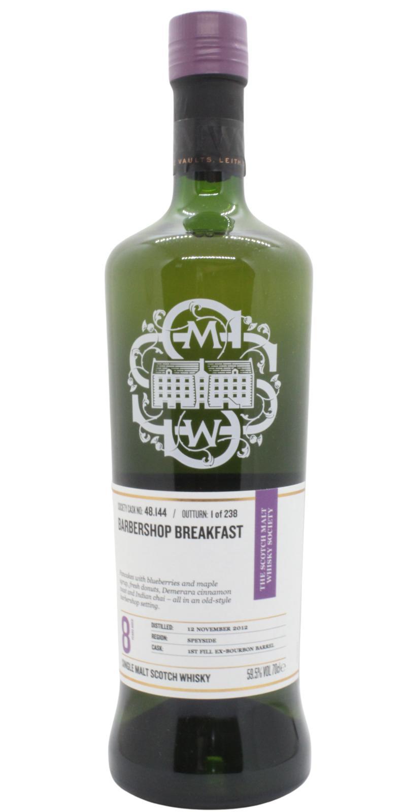 Balmenach 2012 SMWS 48.144 Barbershop breakfast