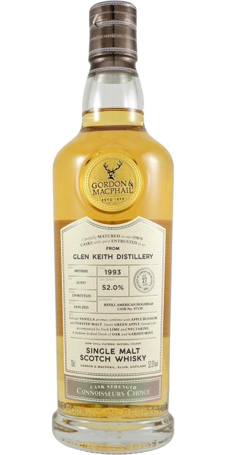 Glen Keith 1993 GM  Connoisseurs Choice - Cask Strength