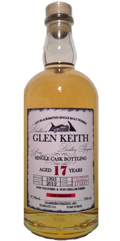 Glen Keith 1995 HS  Old Blacksmith's Malt Whisky Collection